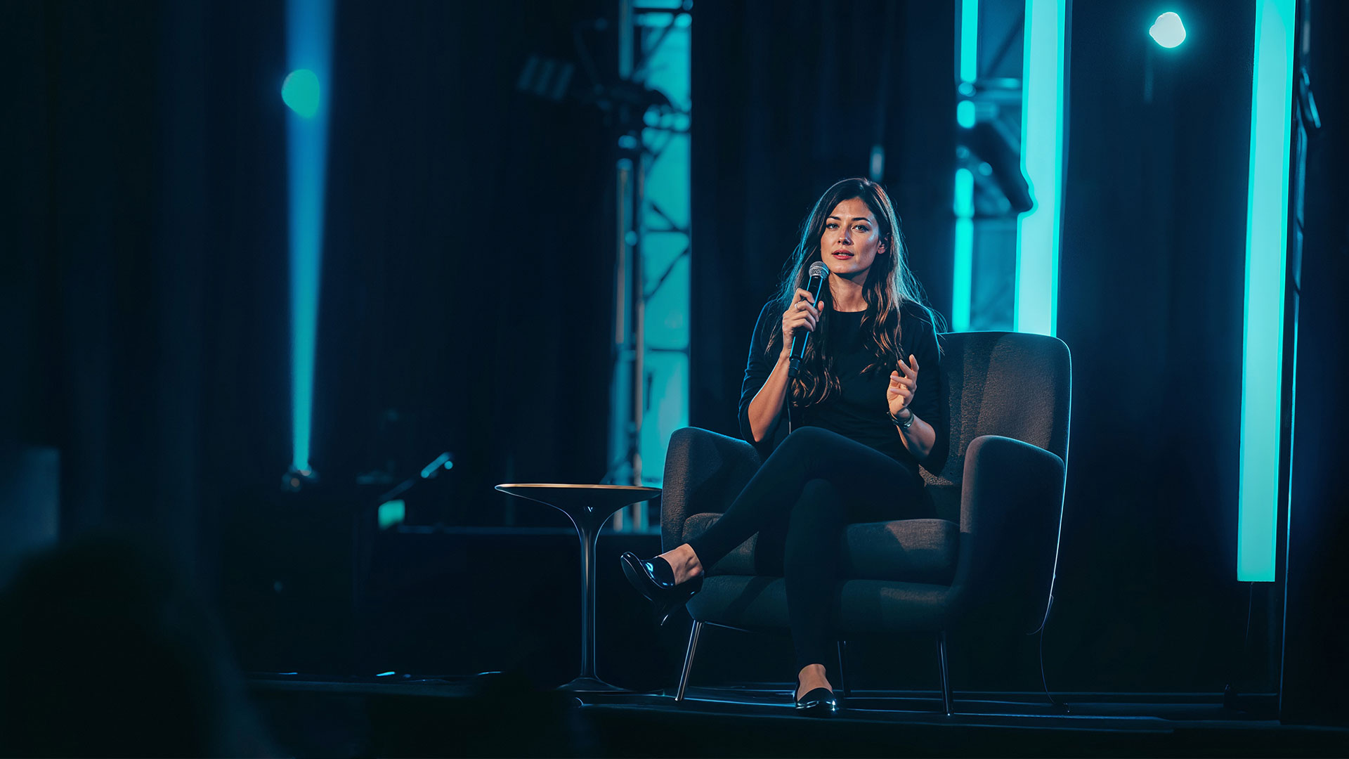 A couple watching hot air balloon flying away